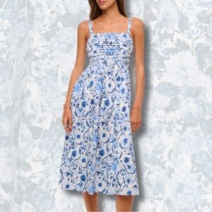 Abercrombie & Fitch Blue and White Floral Midi Dress